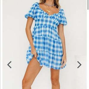 Verge Girl Blue Checked Mini Dress